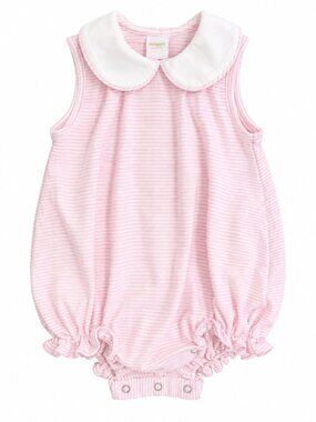 Zuccini Kids Pink & White Striped Bubble Romper – 18M